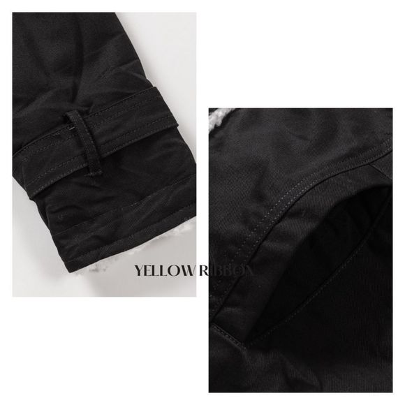 🆕 Black Denim Fleece Jacket - Picture 4 of 7